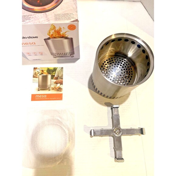 Solo Stove Mesa Tabletop Fire Pit Silver, Smokeless, Wood/Pellet, w/ Stand - Picture 9 of 9